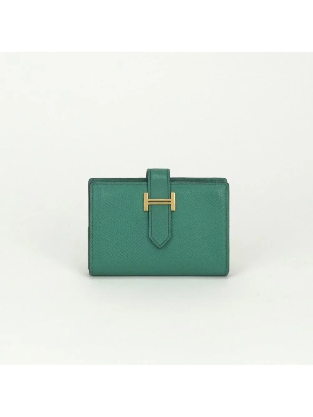 Hermes Bearn Mini Wallet with Coin Purse Bifold Mini Epsom Vert Vertigo Green